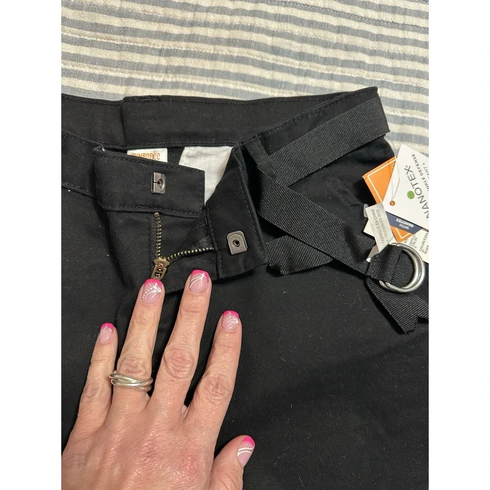 Gymboree Playproof Uniform‎ Black Twill Pants with Bow Belt Girls Size 12 NEW